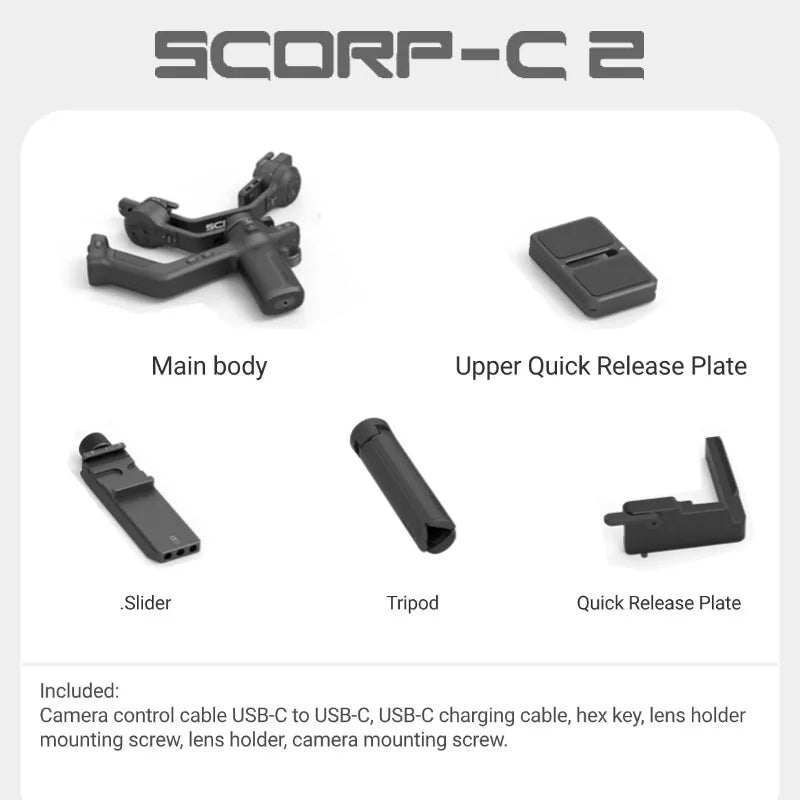 FeiyuTech SCORP-C2 Gimbal – 3-Achsen Kamera Stabilizer für DSLR & Mirrorless (Pro Video Gimbal)