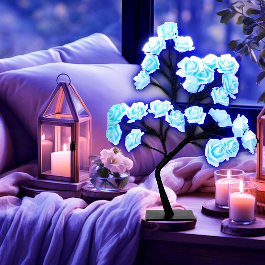 LED Rosen Lampe – USB Deko Licht für Schlafzimmer & Geschenk