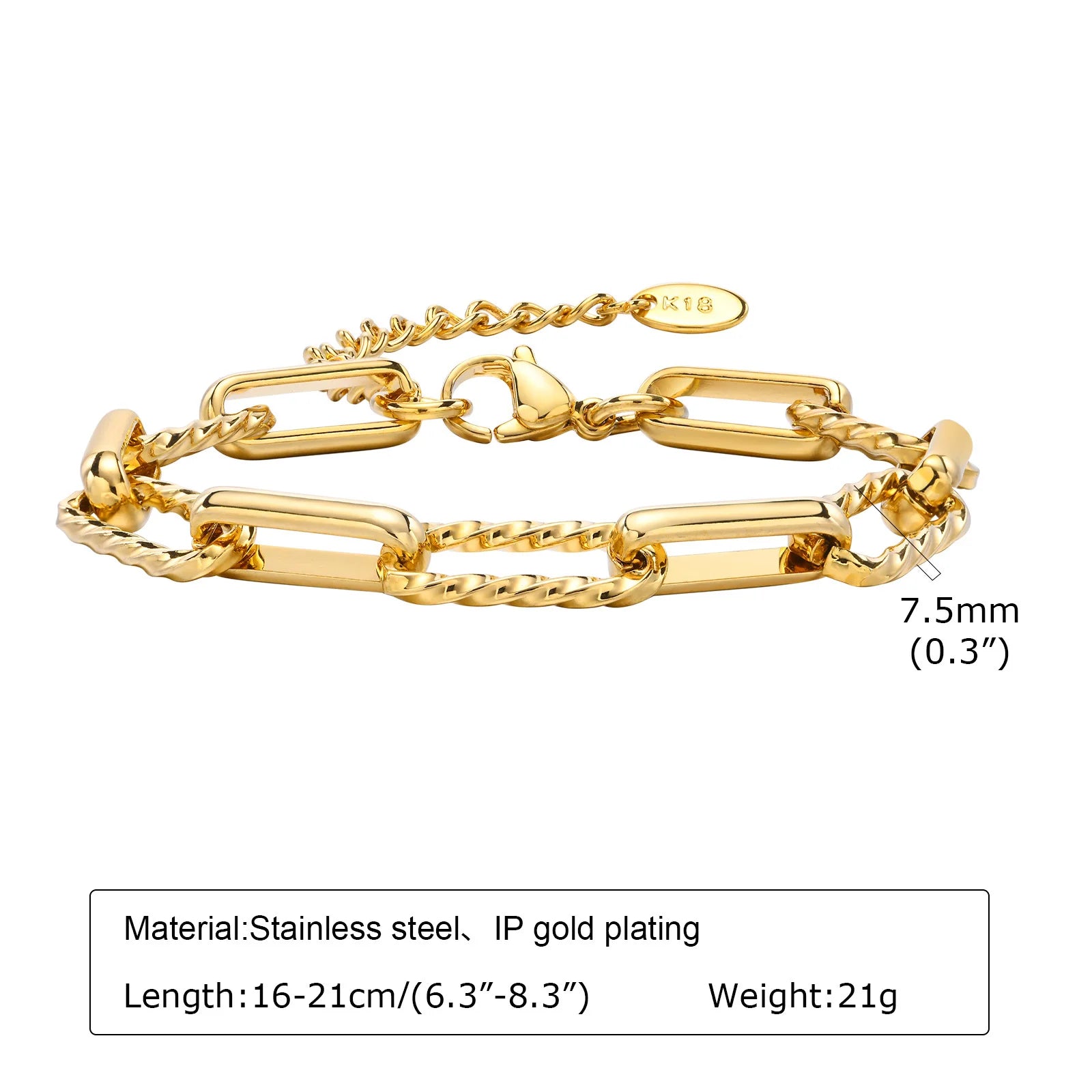 Chunky Gold Edelstahl Armband – 18 Varianten