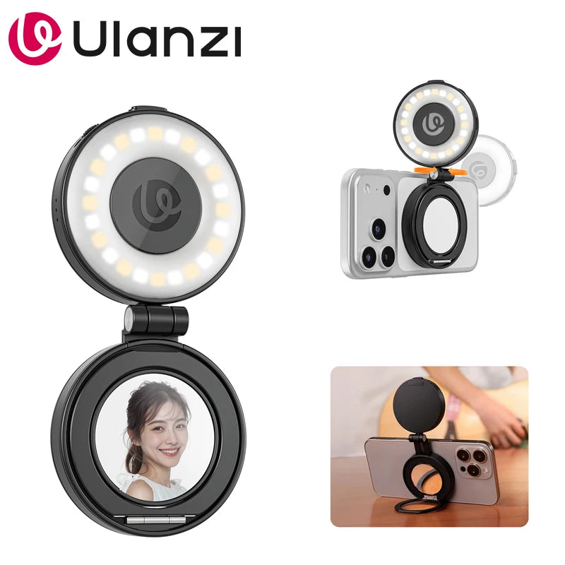 Ulanzi LM23 LED Selfie Ring Light – LED Clip Ringlicht mit Ständer