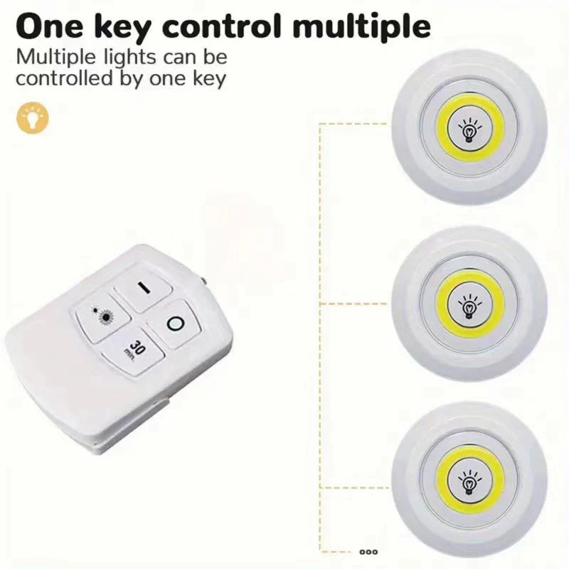 LED Unterbauleuchte mit Fernbedienung – batteriebetrieben, dimmbar, für Schrank & Küche