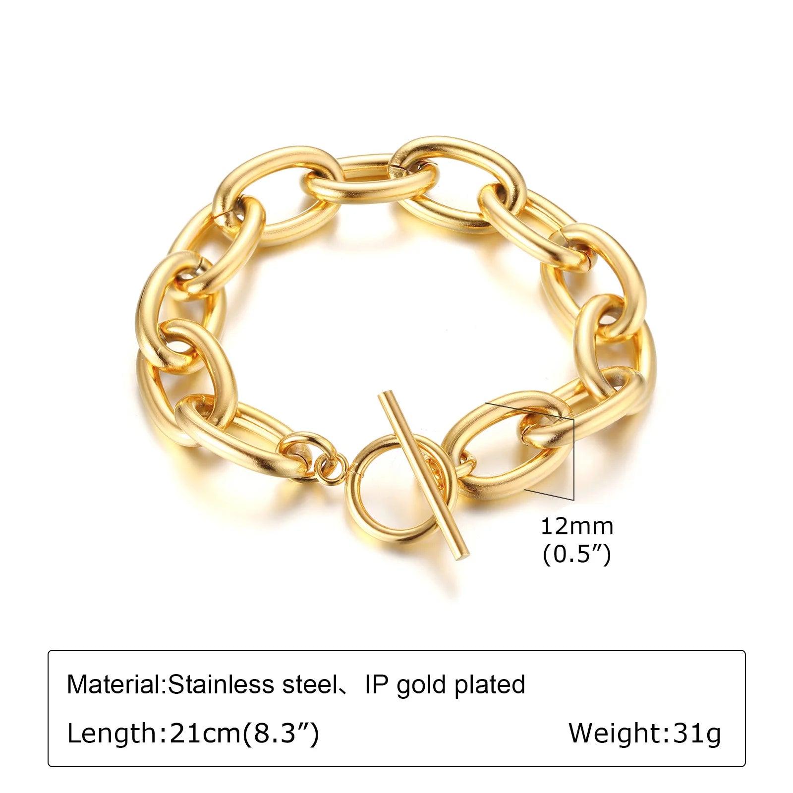 Chunky Gold Edelstahl Armband – 18 Varianten