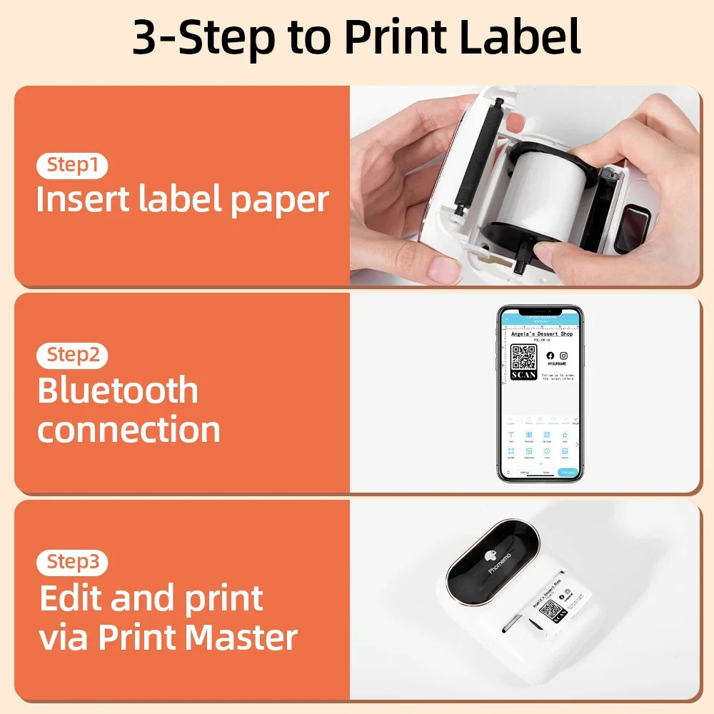 Wasserdichte Etiktten für Phomemo M110 Label Maker – Mini Etikettendrucker Bluetooth (nur Etiktten)