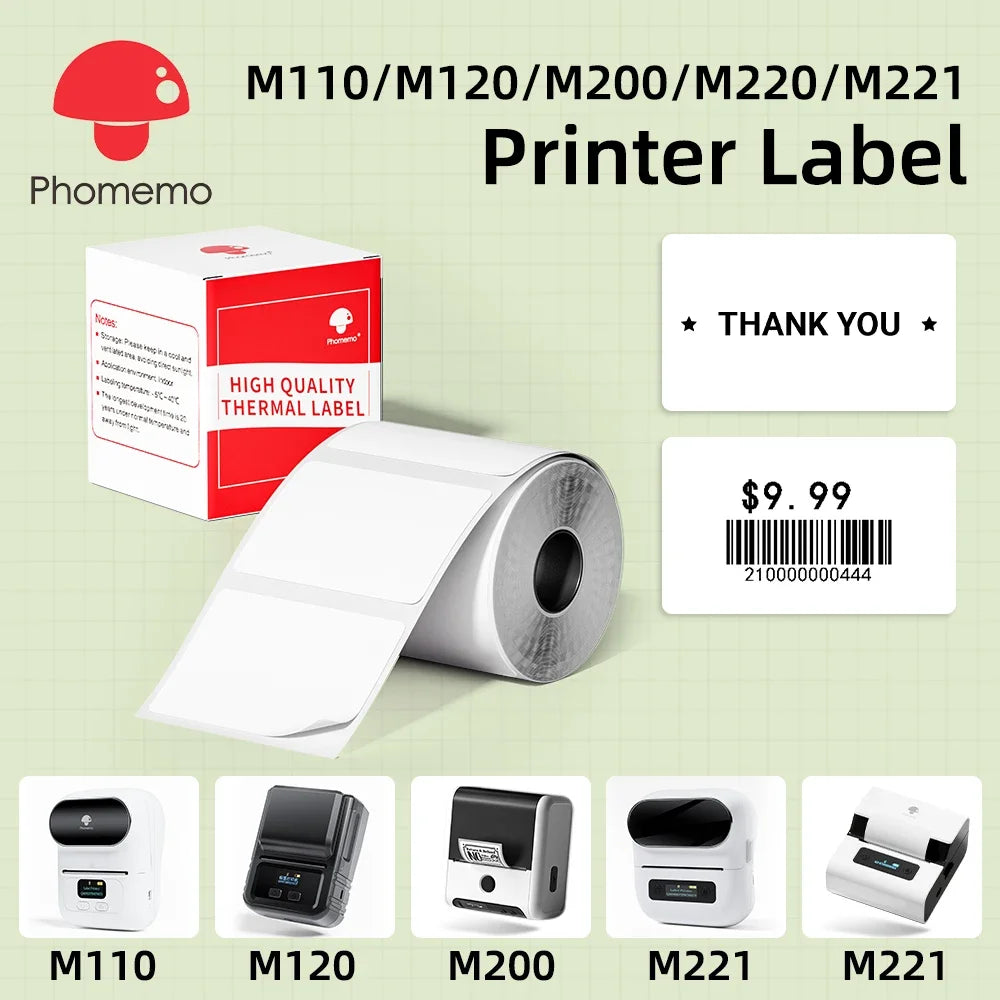 Wasserdichte Etiktten für Phomemo M110 Label Maker – Mini Etikettendrucker Bluetooth (nur Etiktten)