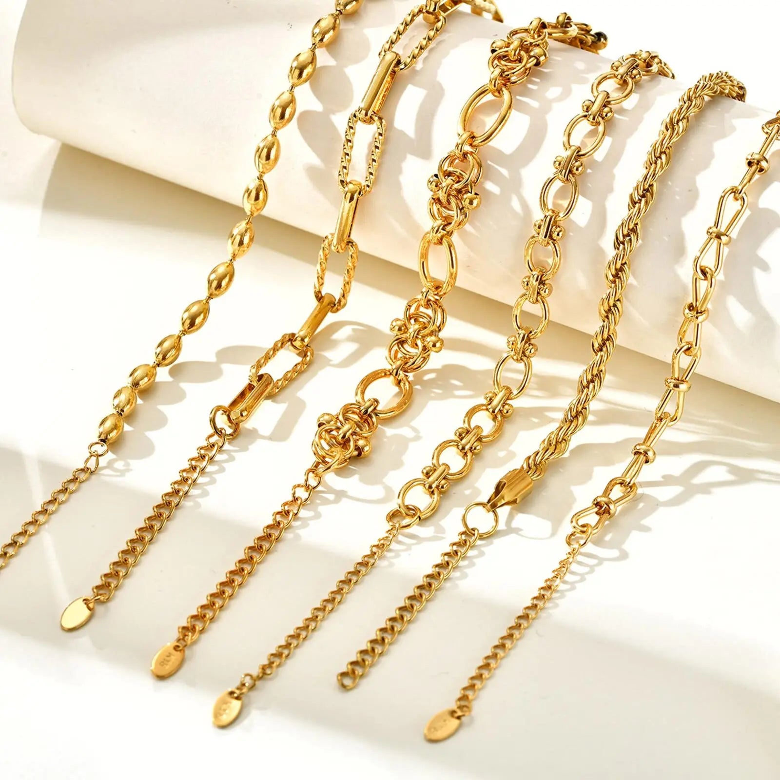 Chunky Gold Edelstahl Armband – 18 Varianten