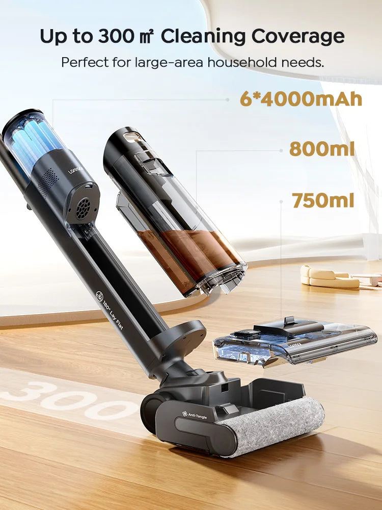 Laresar S7 Pro Nass-Trockensauger – Akku Wischsauger mit 19.000Pa, 80°C Selbstreinigung & 5-Min Trocknung