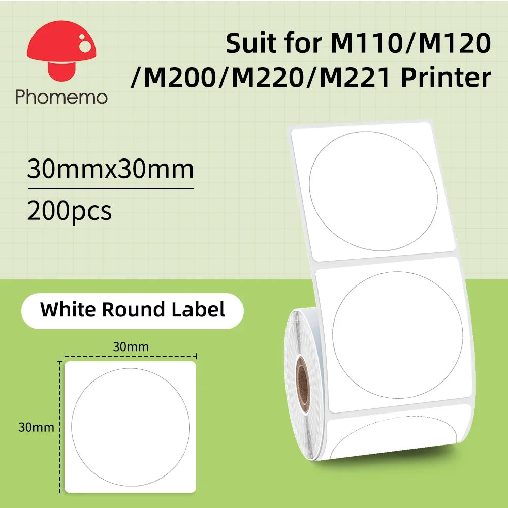 Wasserdichte Etiktten für Phomemo M110 Label Maker – Mini Etikettendrucker Bluetooth (nur Etiktten)