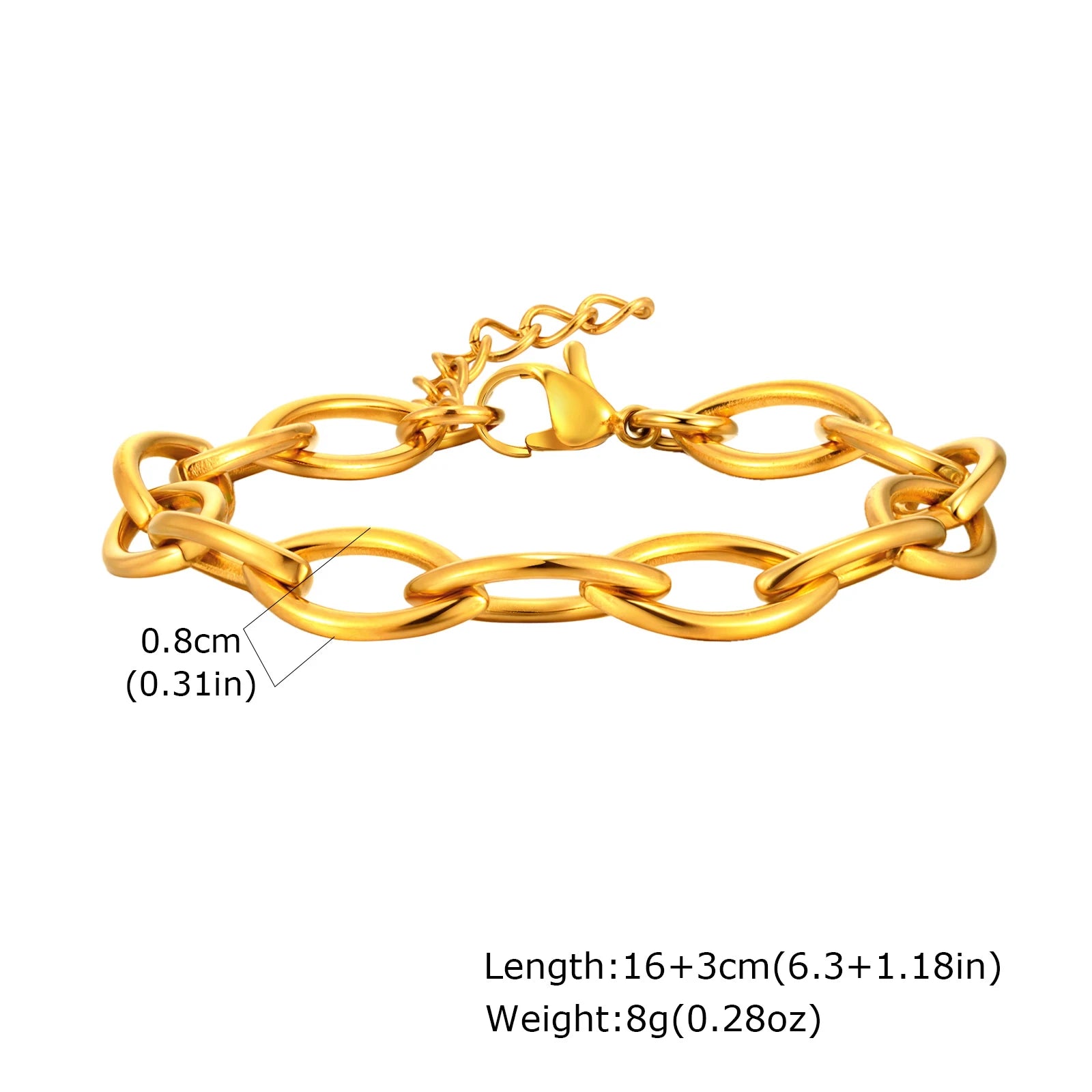Chunky Gold Edelstahl Armband – 18 Varianten