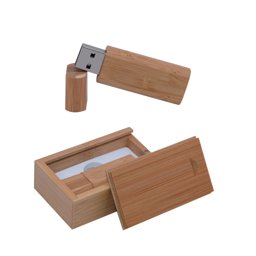 Holz USB Stick mit Box – 4GB–128GB, USB 2.0, Geschenk Speicherstick