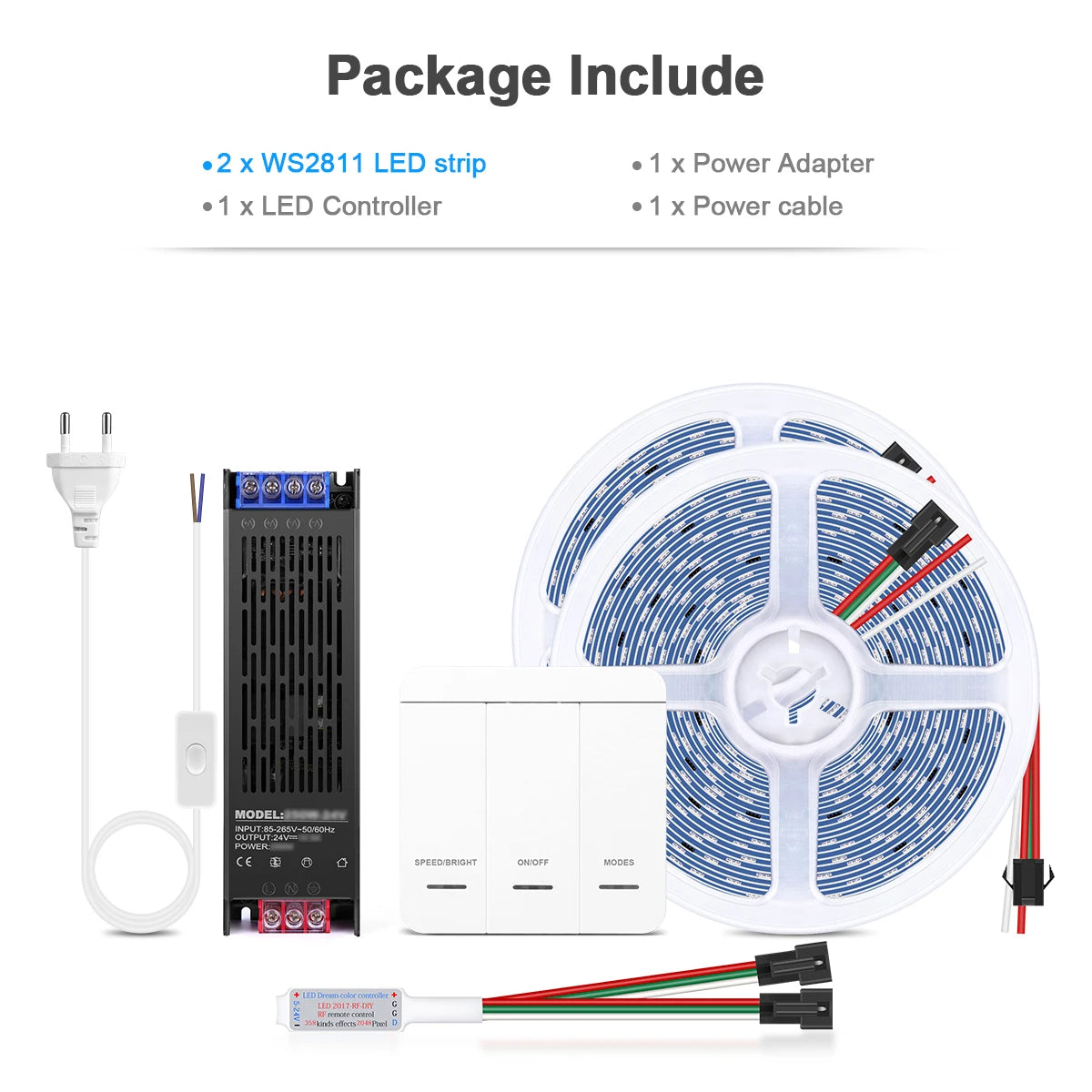 WS2811 LED Streifen 24V – adressierbar, 120 LEDs/m, Lauflichteffekte, 5m/10m Set