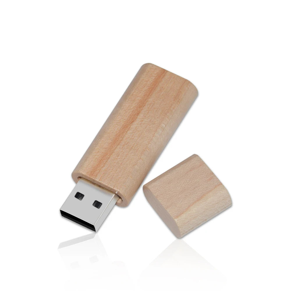 Holz USB Stick mit Box – 4GB–128GB, USB 2.0, Geschenk Speicherstick