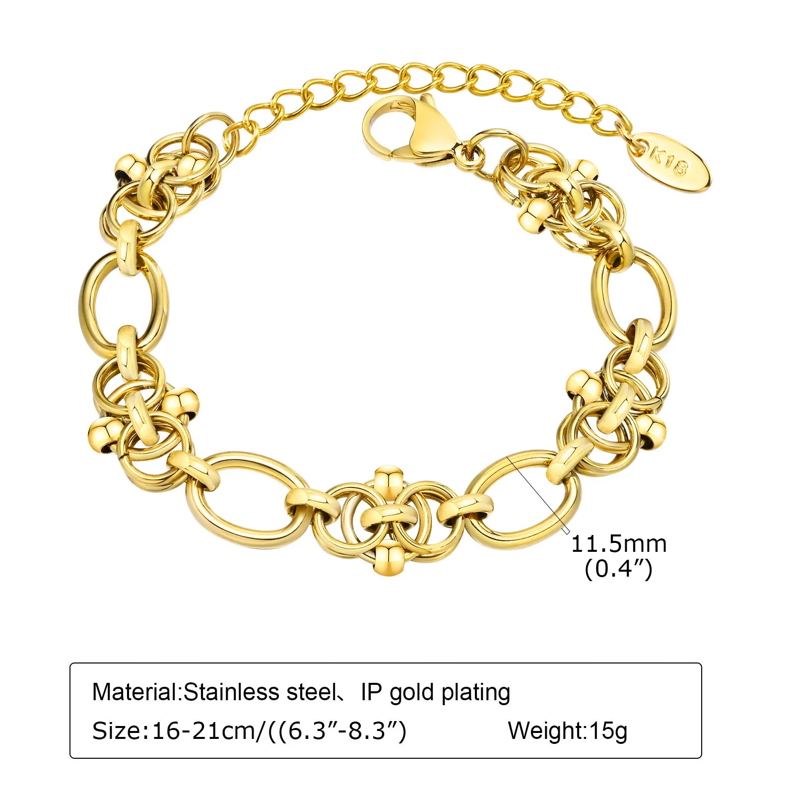 Chunky Gold Edelstahl Armband – 18 Varianten