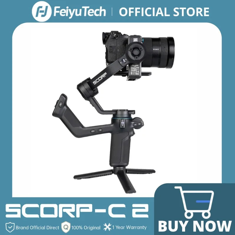 FeiyuTech SCORP-C2 Gimbal – 3-Achsen Kamera Stabilizer für DSLR & Mirrorless (Pro Video Gimbal)