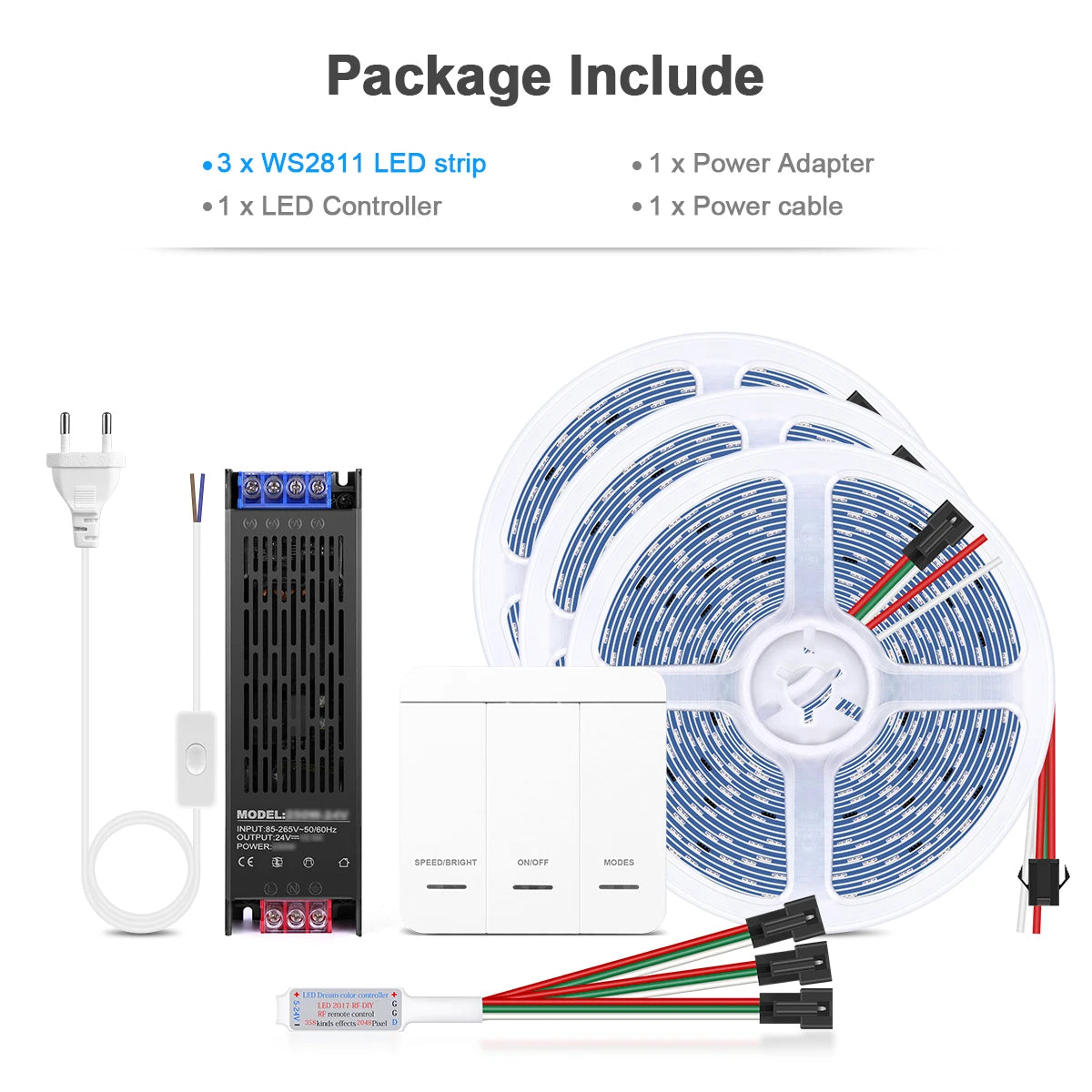 WS2811 LED Streifen 24V – adressierbar, 120 LEDs/m, Lauflichteffekte, 5m/10m Set