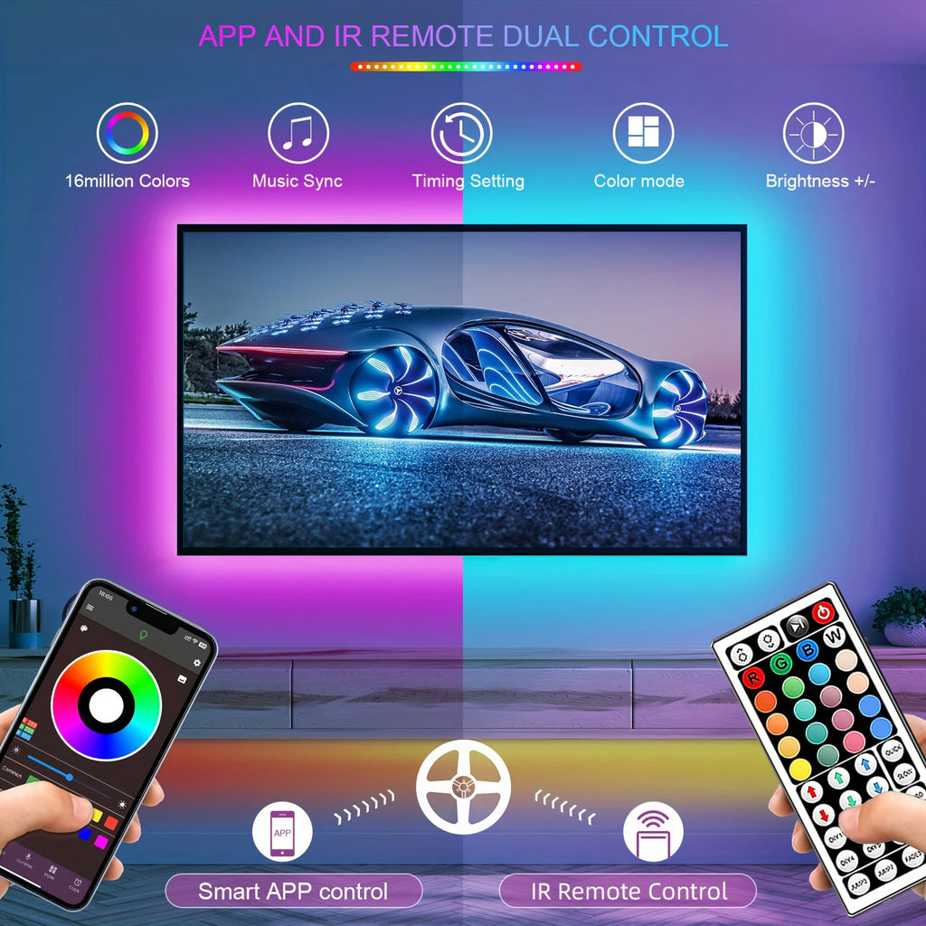 RGB LED Strip mit App & Fernbedienung – 5V USB, 1–30m, Raumbeleuchtung