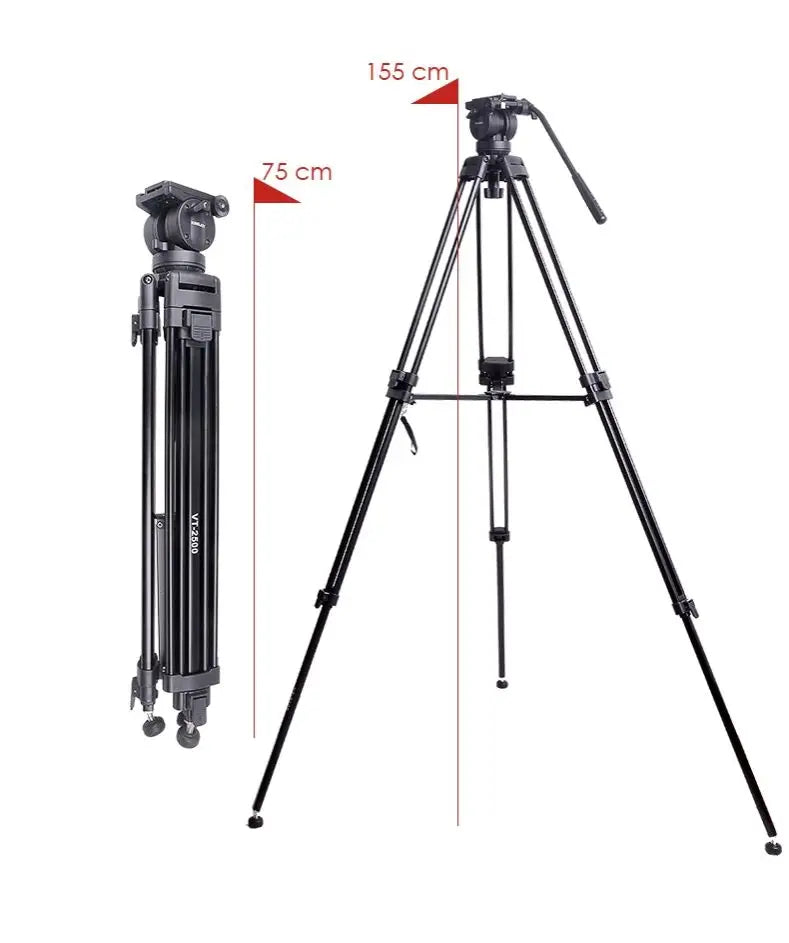 KINGJOY VT-2500/VT-2500L Stativ – Aluminium Kamera Stativ 155–181cm, 10kg Traglast