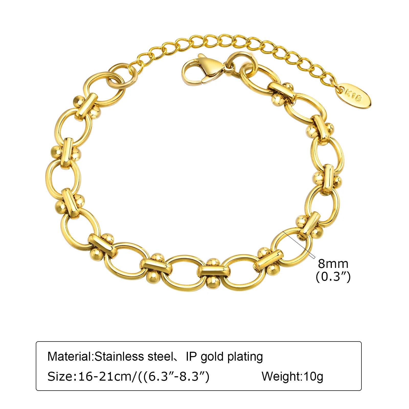 Chunky Gold Edelstahl Armband – 18 Varianten