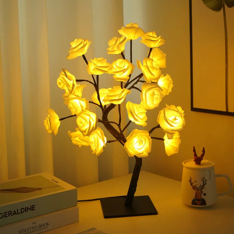 LED Rosen Lampe – USB Deko Licht für Schlafzimmer & Geschenk