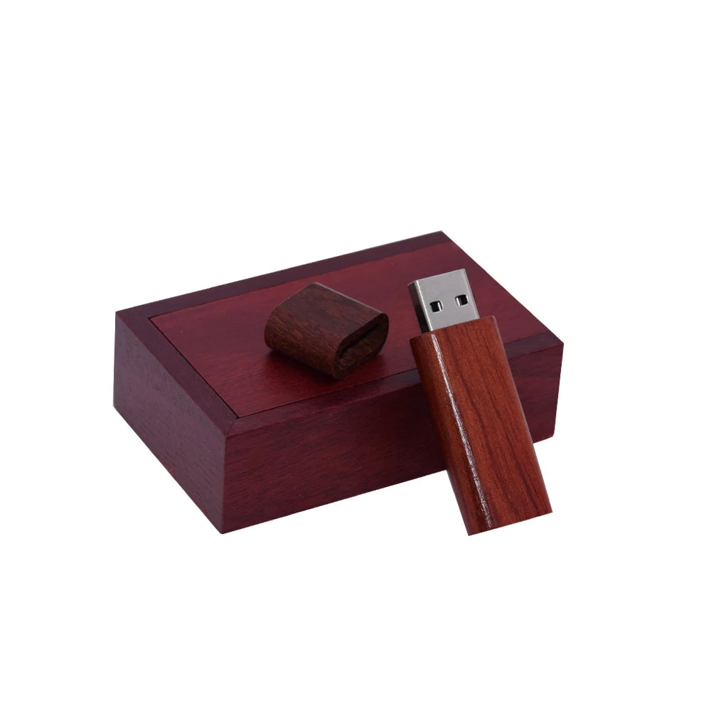Holz USB Stick mit Box – 4GB–128GB, USB 2.0, Geschenk Speicherstick
