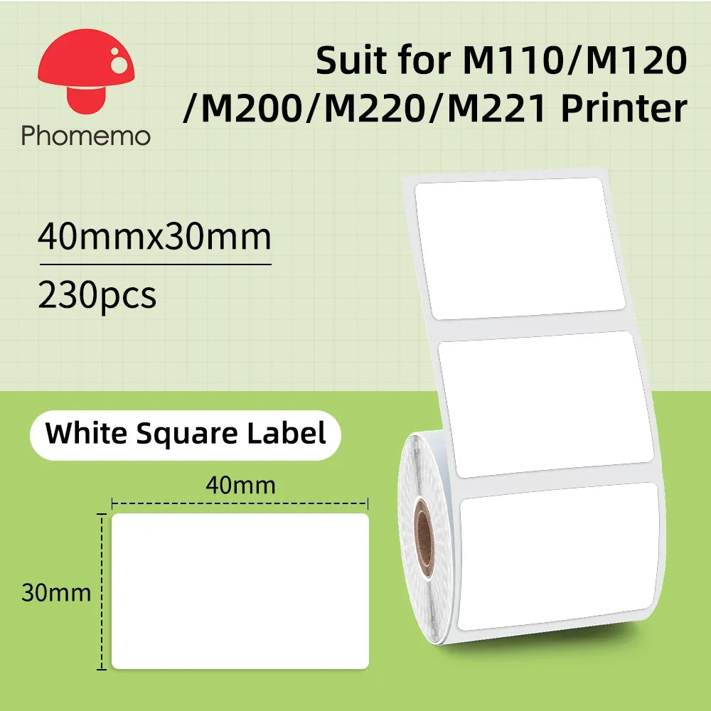 Wasserdichte Etiktten für Phomemo M110 Label Maker – Mini Etikettendrucker Bluetooth (nur Etiktten)