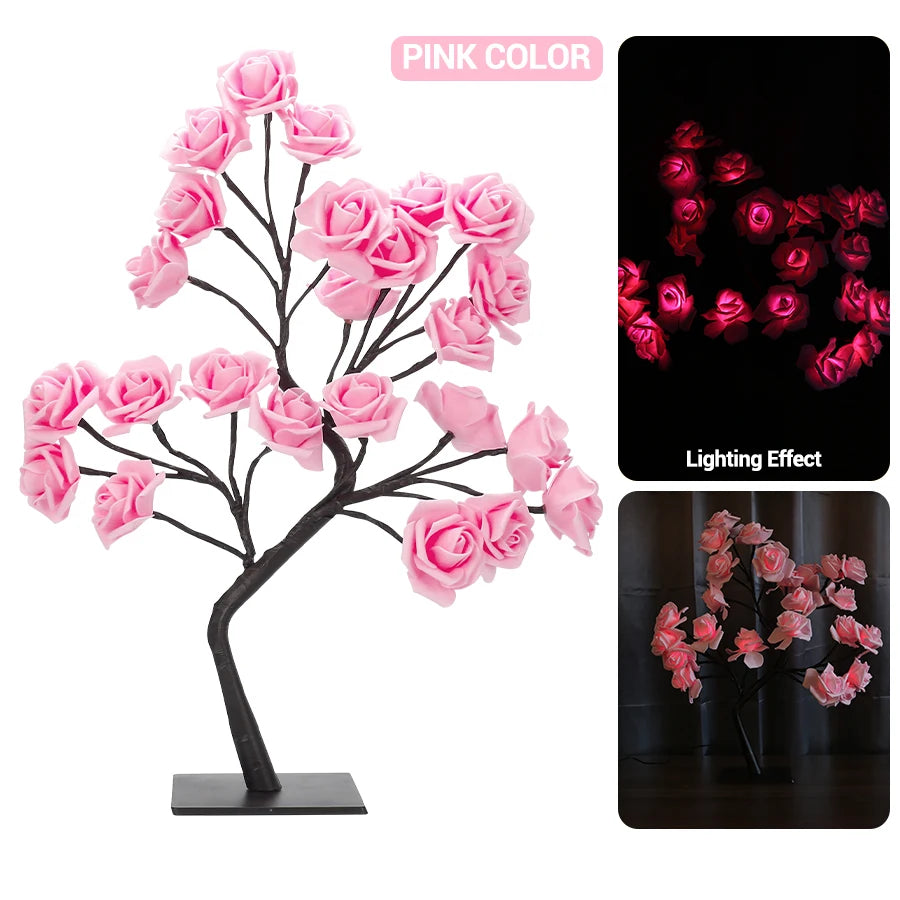 LED Rosen Lampe – USB Deko Licht für Schlafzimmer & Geschenk
