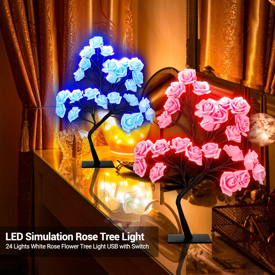 LED Rosen Lampe – USB Deko Licht für Schlafzimmer & Geschenk