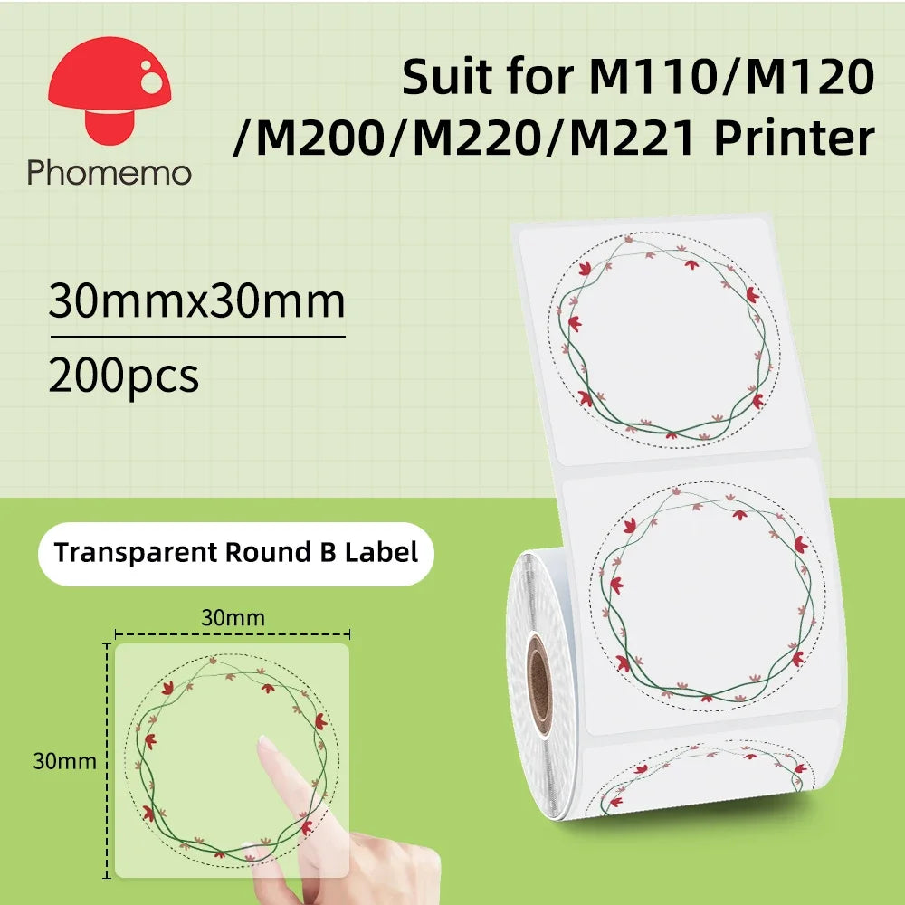 Wasserdichte Etiktten für Phomemo M110 Label Maker – Mini Etikettendrucker Bluetooth (nur Etiktten)