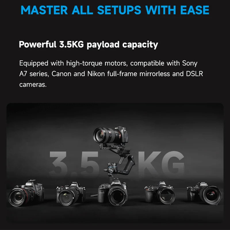 FeiyuTech SCORP-C2 Gimbal – 3-Achsen Kamera Stabilizer für DSLR & Mirrorless (Pro Video Gimbal)