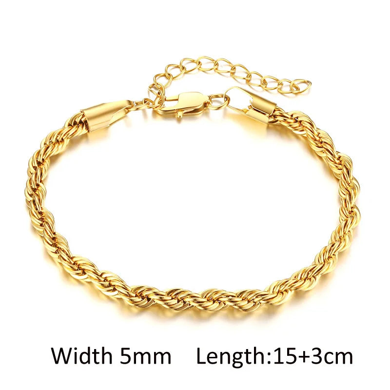 Chunky Gold Edelstahl Armband – 18 Varianten