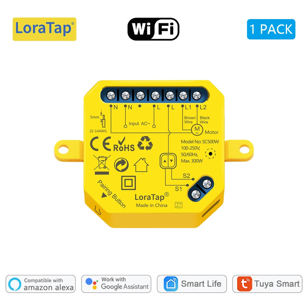 LoraTap WiFi Smart Rolladen Schalter Modul – WLAN Steuerung für Rollläden & Jalousien, App & Sprachsteuerung