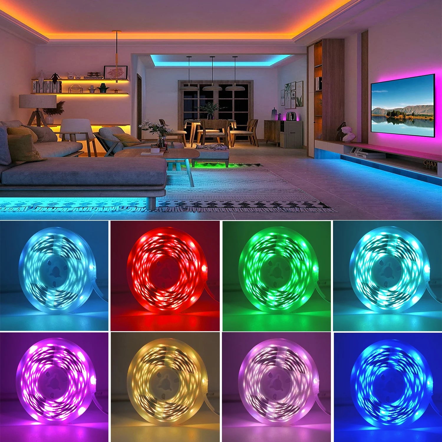 RGB LED Strip mit App & Fernbedienung – 5V USB, 1–30m, Raumbeleuchtung