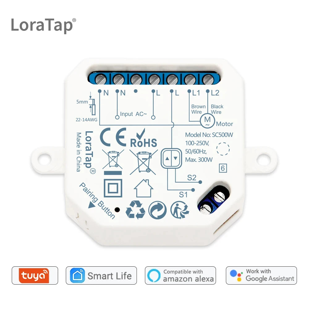 LoraTap WiFi Smart Rolladen Schalter Modul – WLAN Steuerung für Rollläden & Jalousien, App & Sprachsteuerung