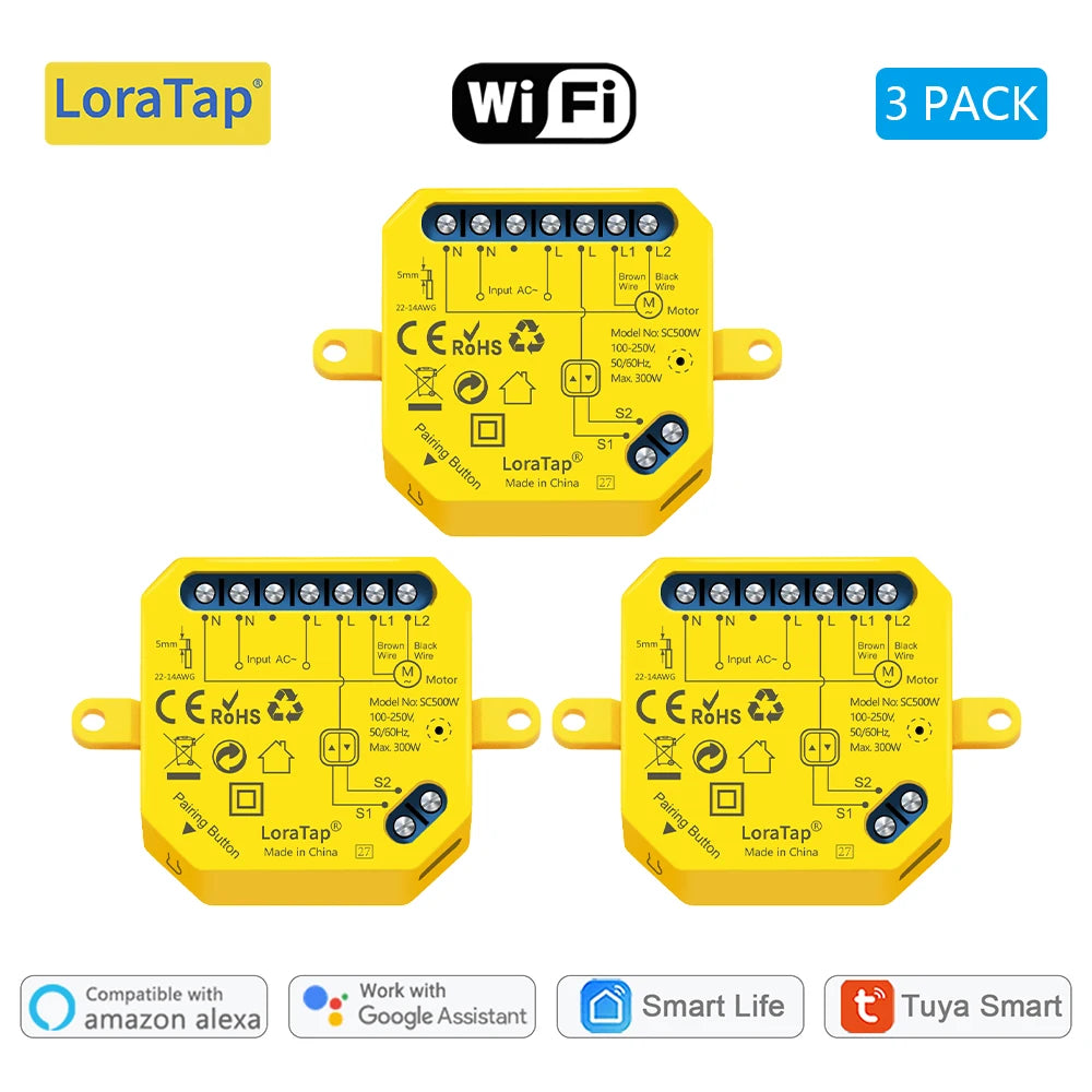 LoraTap WiFi Smart Rolladen Schalter Modul – WLAN Steuerung für Rollläden & Jalousien, App & Sprachsteuerung