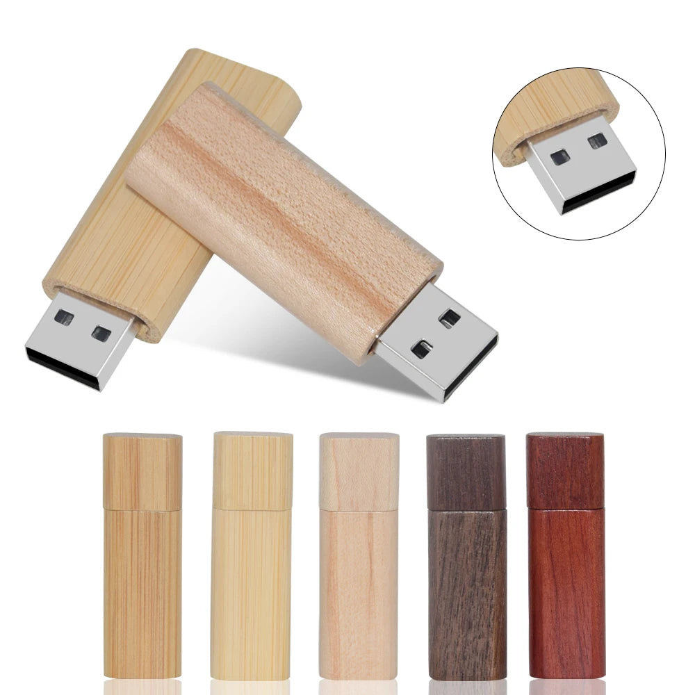 Holz USB Stick mit Box – 4GB–128GB, USB 2.0, Geschenk Speicherstick