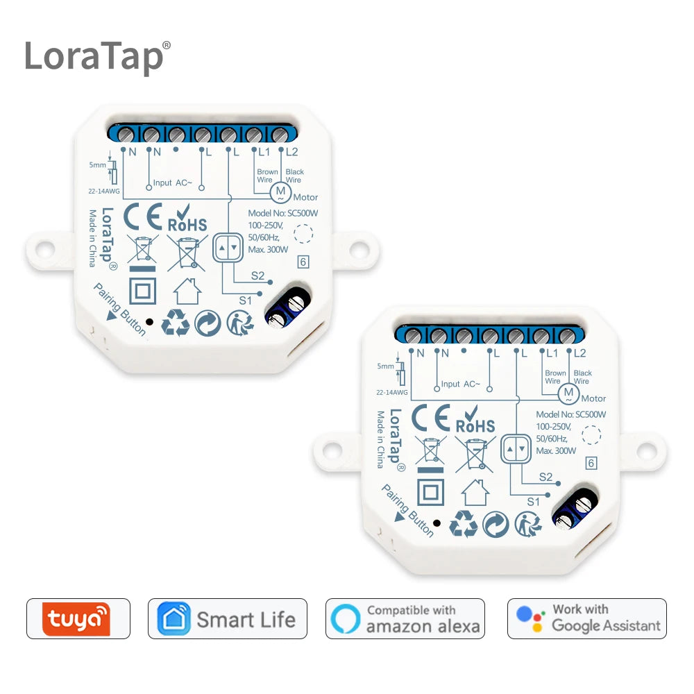 LoraTap WiFi Smart Rolladen Schalter Modul – WLAN Steuerung für Rollläden & Jalousien, App & Sprachsteuerung