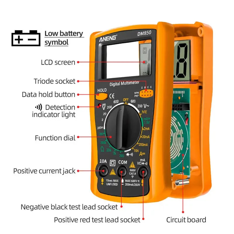 DM850 Multimeter – Digitaler Spannungs- & Stromtester