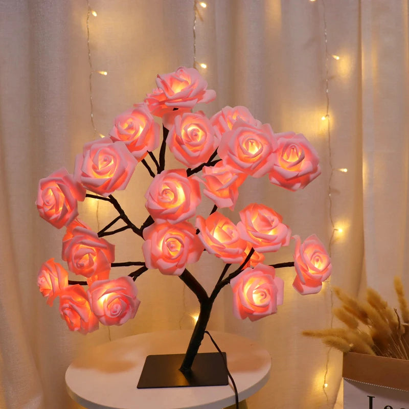 LED Rosen Lampe – USB Deko Licht für Schlafzimmer & Geschenk
