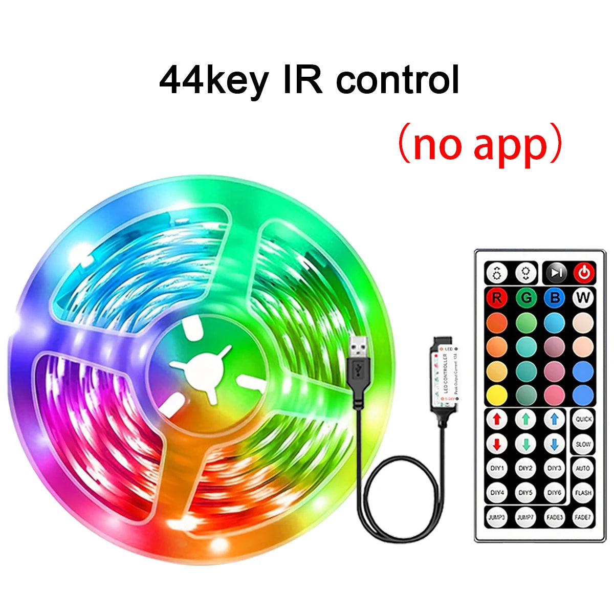 RGB LED Strip mit App & Fernbedienung – 5V USB, 1–30m, Raumbeleuchtung